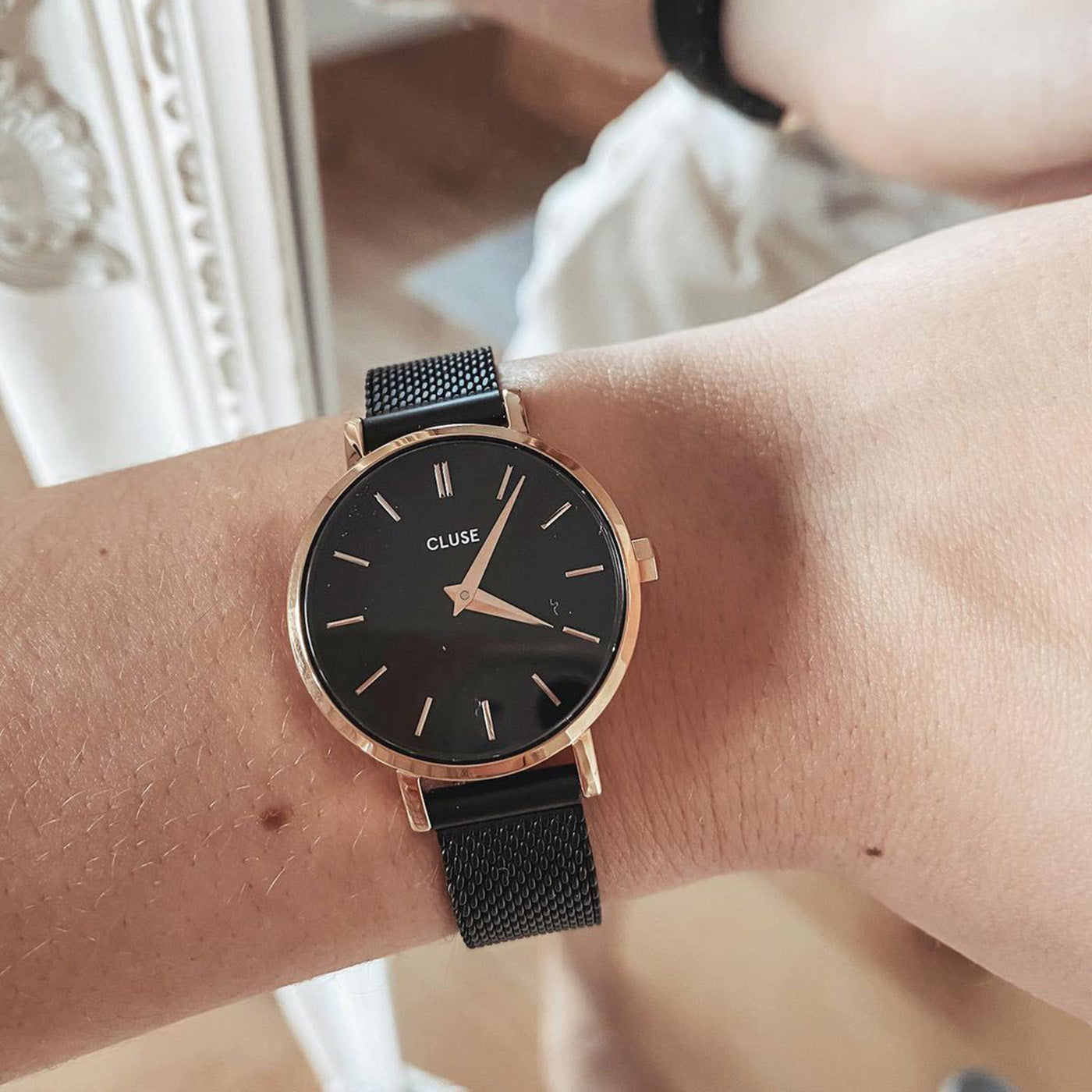 Cluse rose gold black watch sale