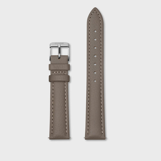 CLUSE 16 mm Strap Leather Taupe/Silver CS1408101082 - strap