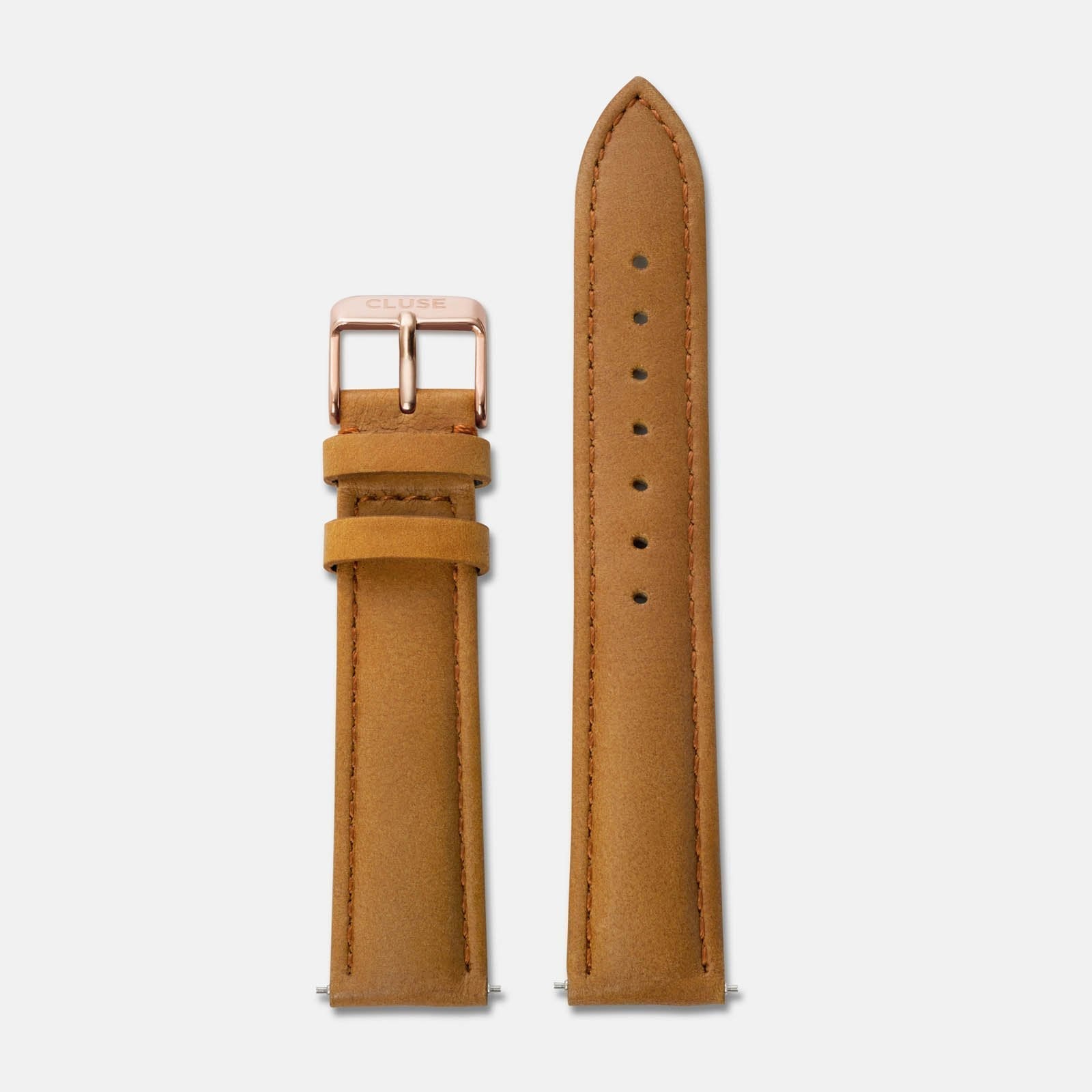 CLUSE Strap 18 mm Leather Caramel/Rose gold CS1408101002 - Strap