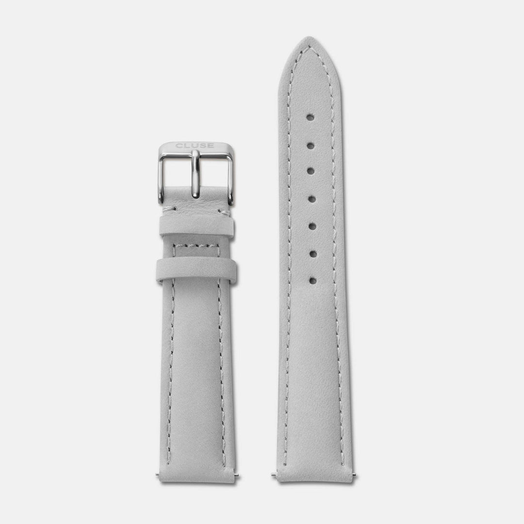 CLUSE Strap 18 mm Leather Grey, Silver Colour CS1408101006 - strap