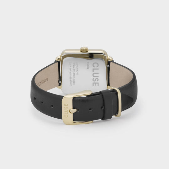 CLUSE La Tétragone Leather Black, Gold Colour CW0101207005 - Watch clasp and back