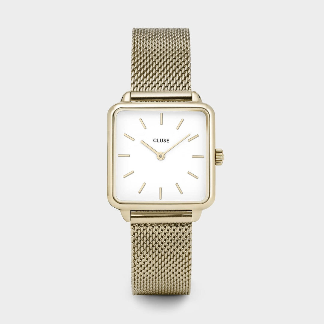 CLUSE La Tétragone Gold Mesh/White CL60002 - watch 