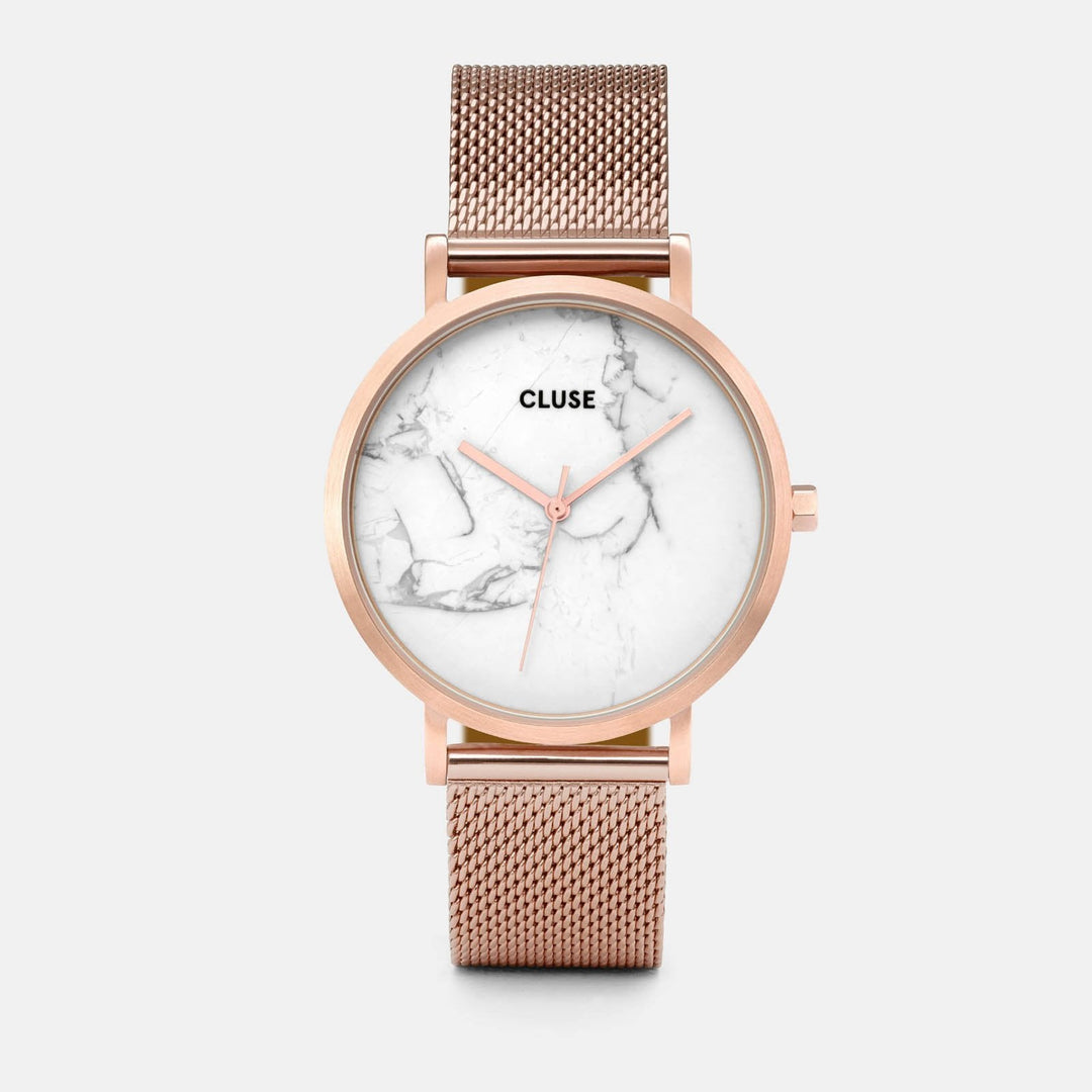 CLUSE La Roche Mesh Rose Gold/White Marble CL40007 - watch 