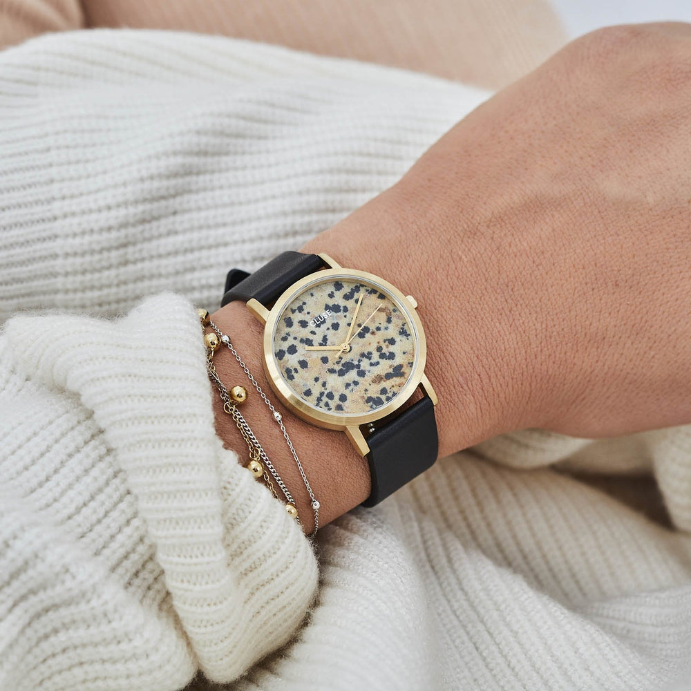 CLUSE La Roche Petite Gold Dalmatian/Black CL40105 - watch on wrist