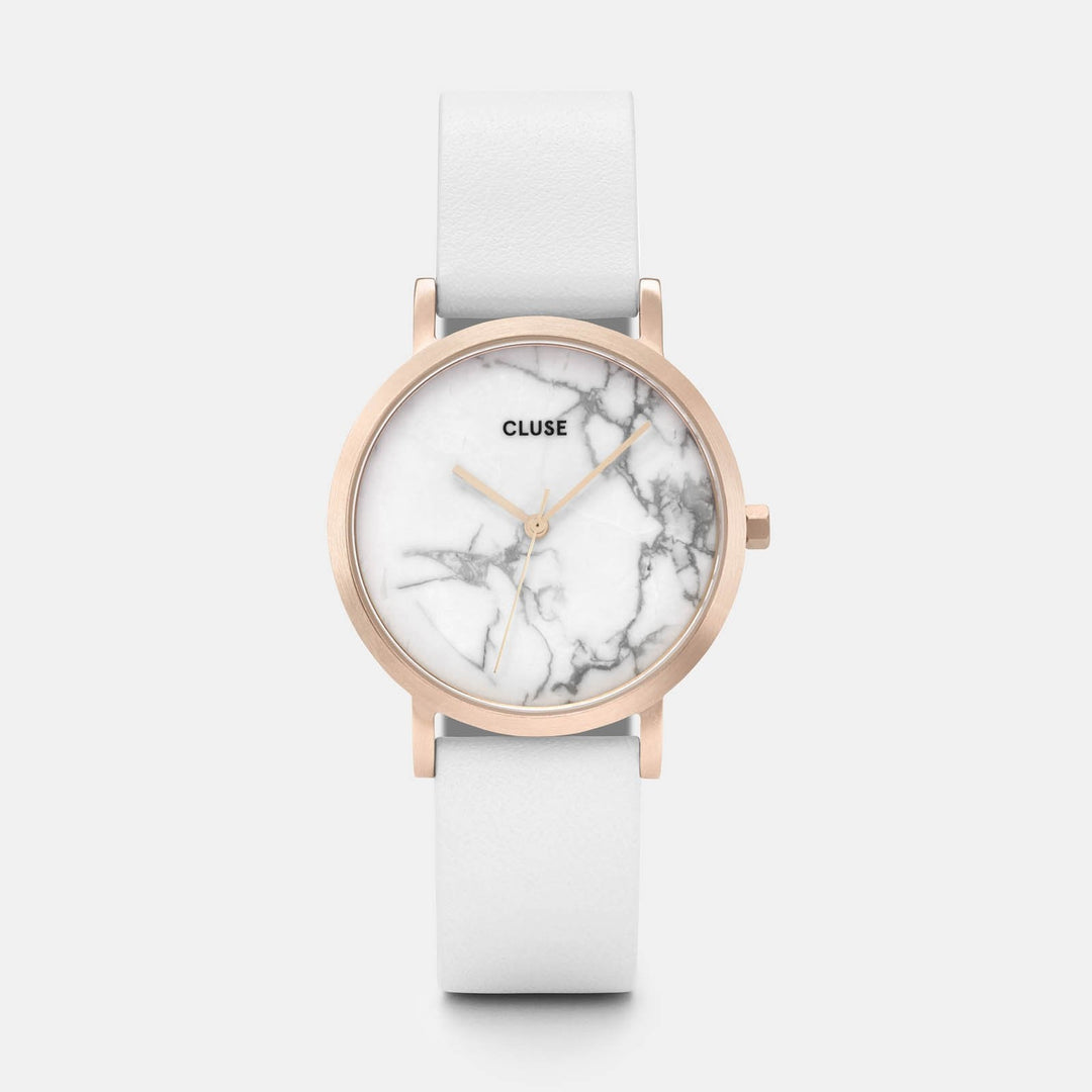 CLUSE La Roche Petite Rose Gold White Marble/White CL40110 - watch 