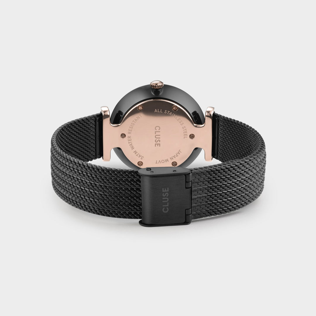 CLUSE Triomphe Mesh Black, Black/Black CW0101208004 - watch clasp and back