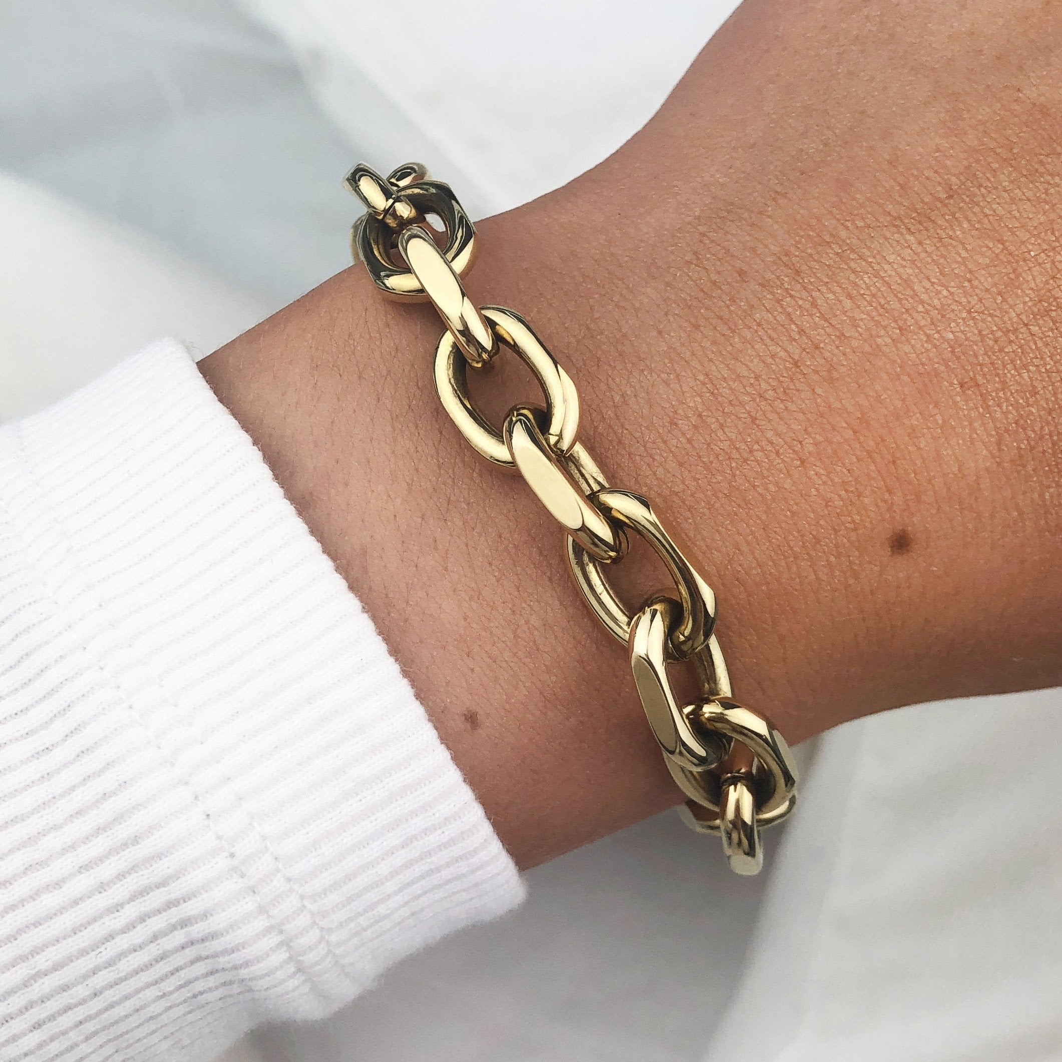 8.66'' 20mm Gold Chunky Cuban Chain Link Bracelet Stainless Steel Jewelry  Mens | eBay
