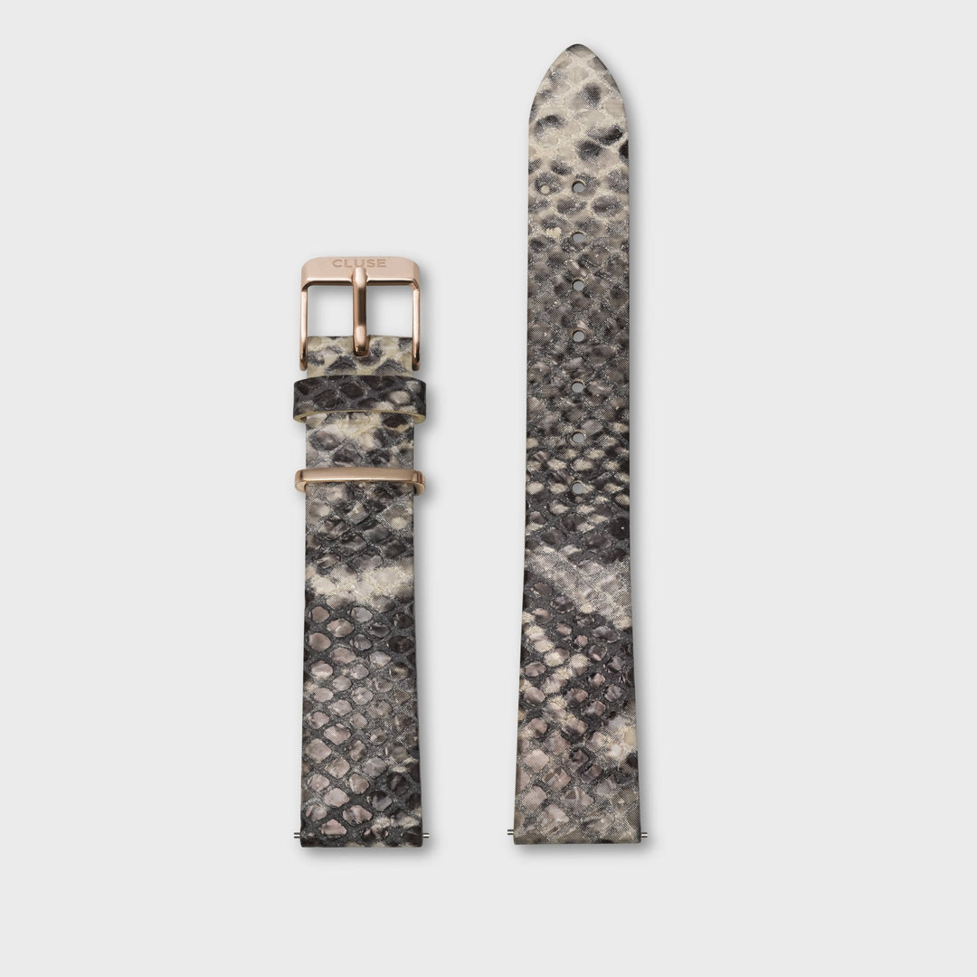 CLUSE Strap 16 mm Leather, Python Soft Almond/Rose Gold CS1408101088 - watch strap